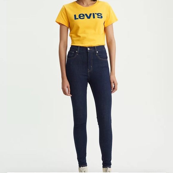 Levi’s Mile High Super Skinny Jeans in Dark Wash - Picture 6 of 7